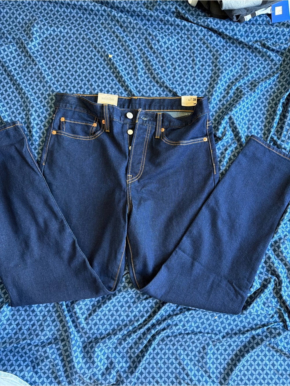 Levi's Indigo Blue Cargo Jeans with Contrast Stitching